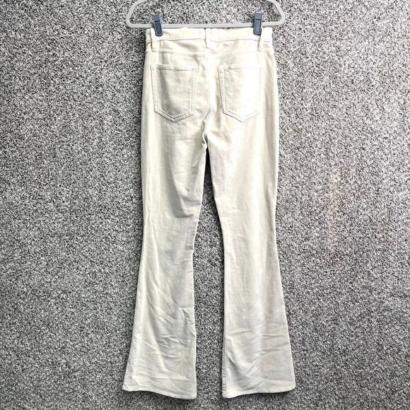 Frame Pants Women’s 28 Ivory Cream Velveteen Le High Flare - Picture 5 of 9